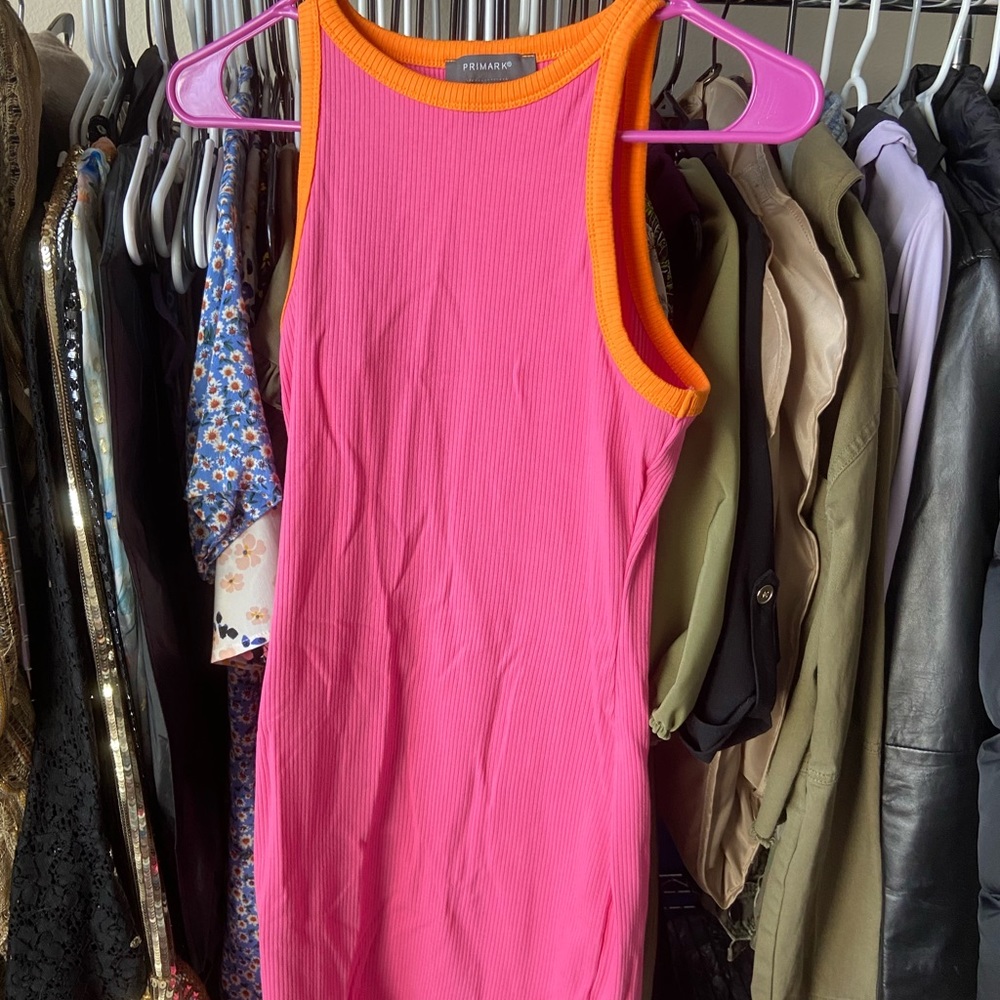 Primark pink dress, mini (mid thigh), never worn, body con